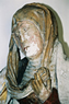 Dannheim, Kirche, Skulptur - Pieta 15. Jh.  Gesicht nach der Kittung